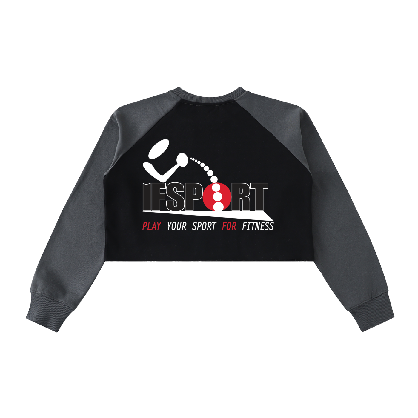 Raw-Hem Color-Block Raglan Crop Sweatshirt