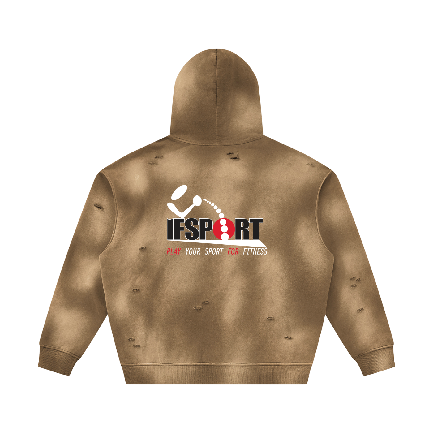 Unisex Sunfade Frayed Fleece Hoodie