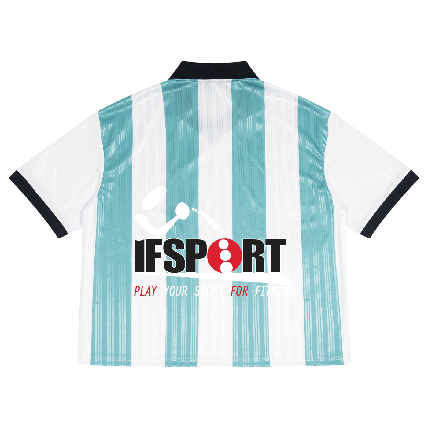 Unisex Boxy Striped Collared Soccer Jersey