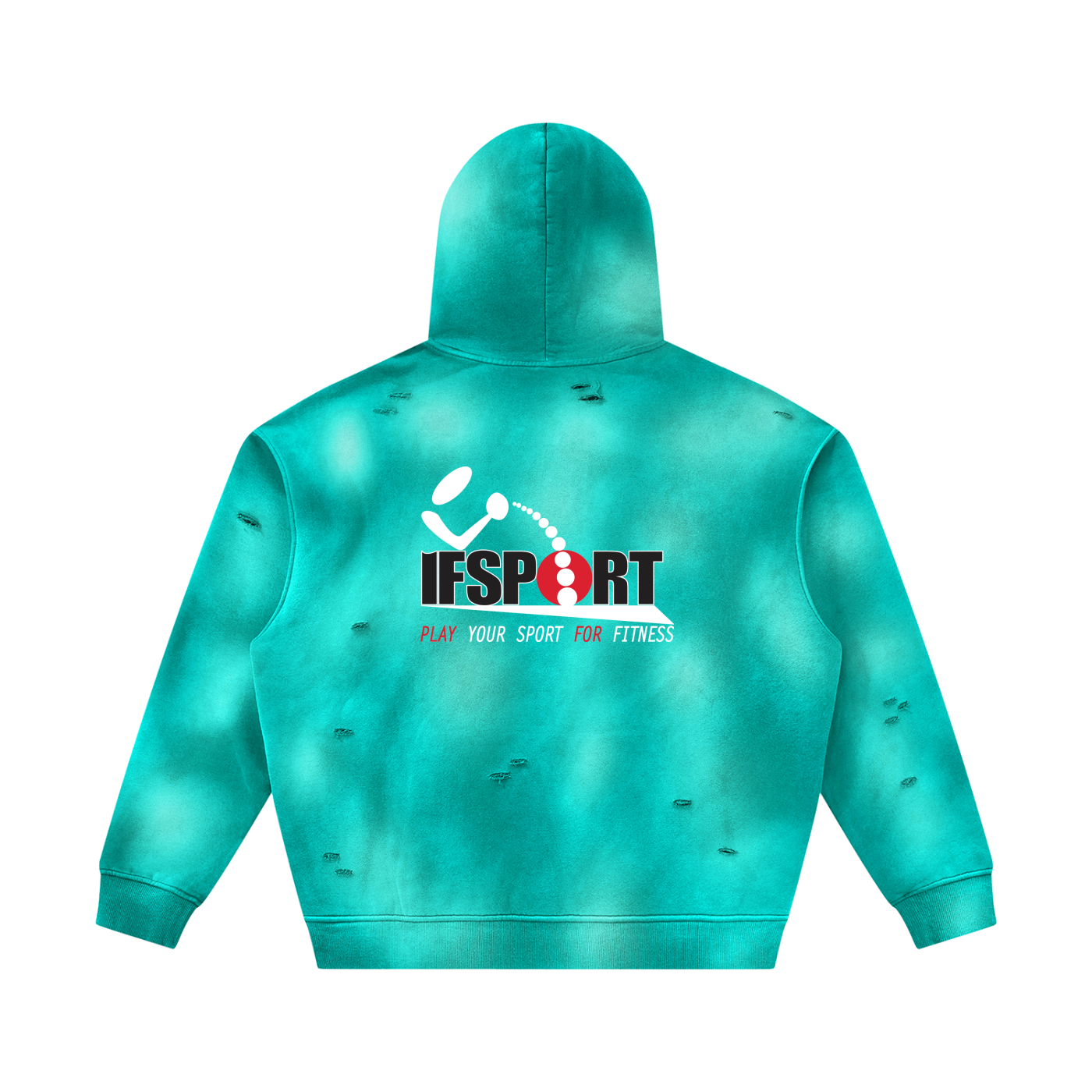 Unisex Sunfade Frayed Fleece Hoodie
