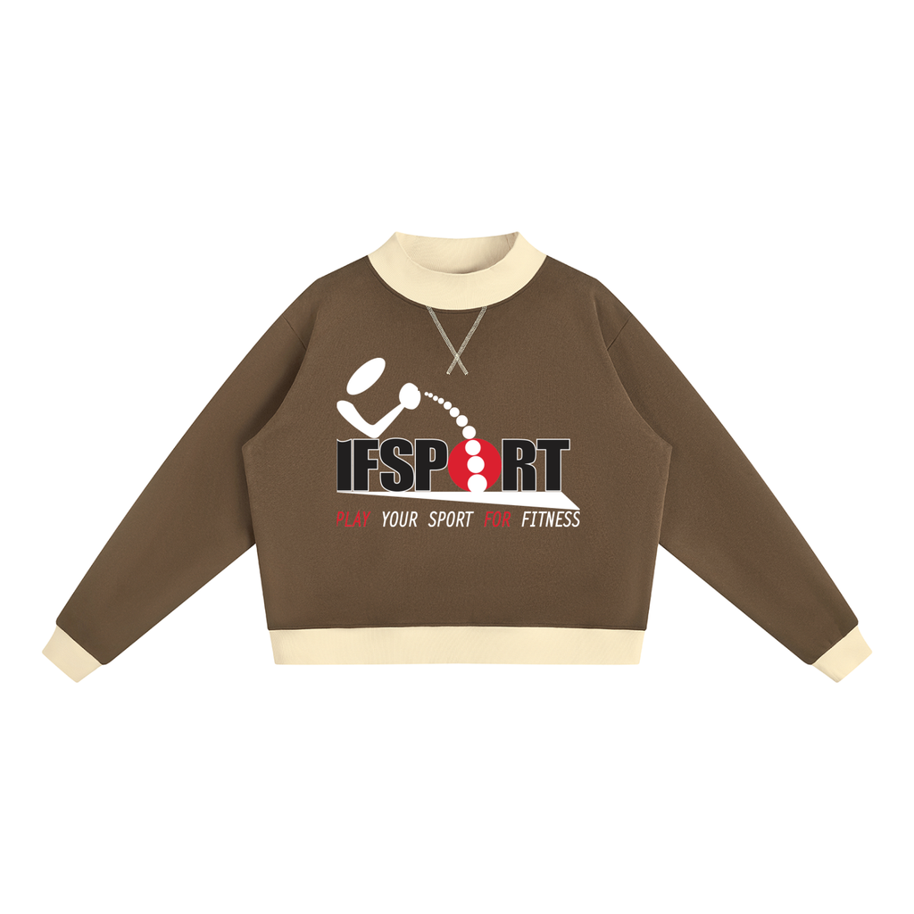 Women’s Mock Neck Crewneck Sweatshirt