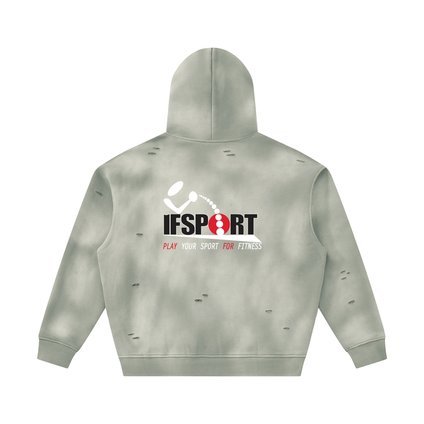 Unisex Sunfade Frayed Fleece Hoodie