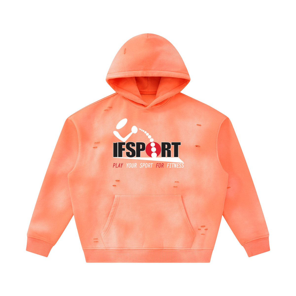 Unisex Sunfade Frayed Fleece Hoodie