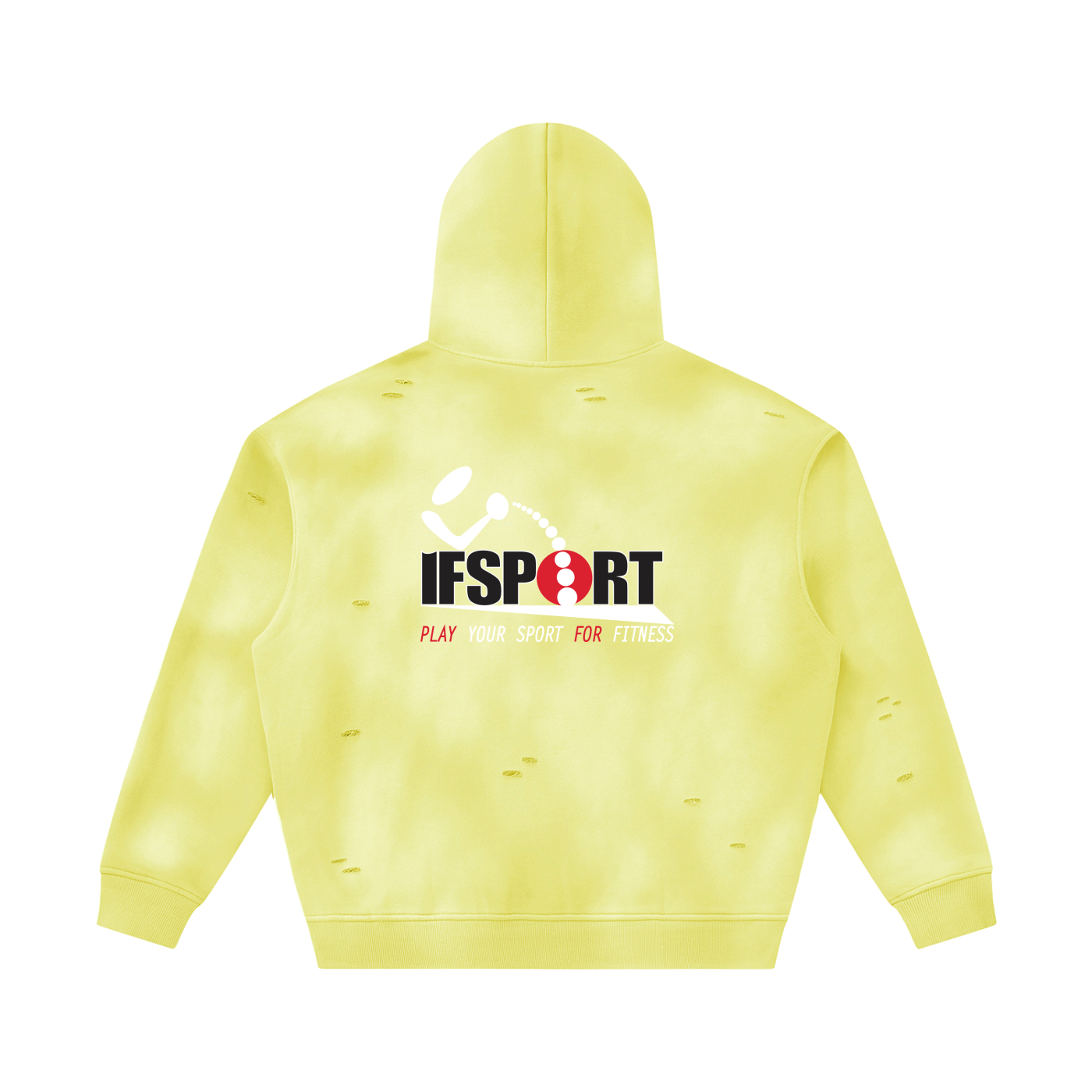 Unisex Sunfade Frayed Fleece Hoodie
