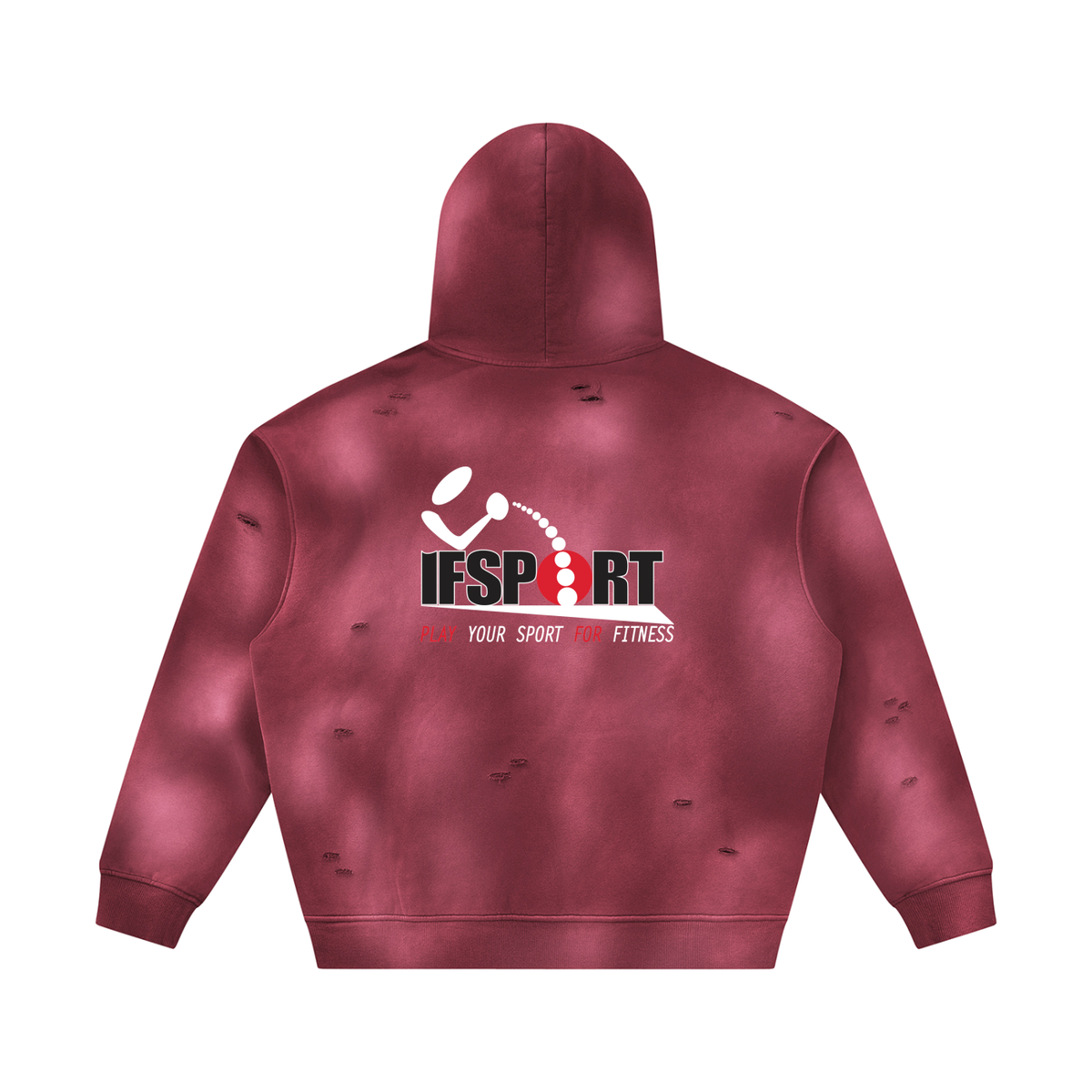 Unisex Sunfade Frayed Fleece Hoodie