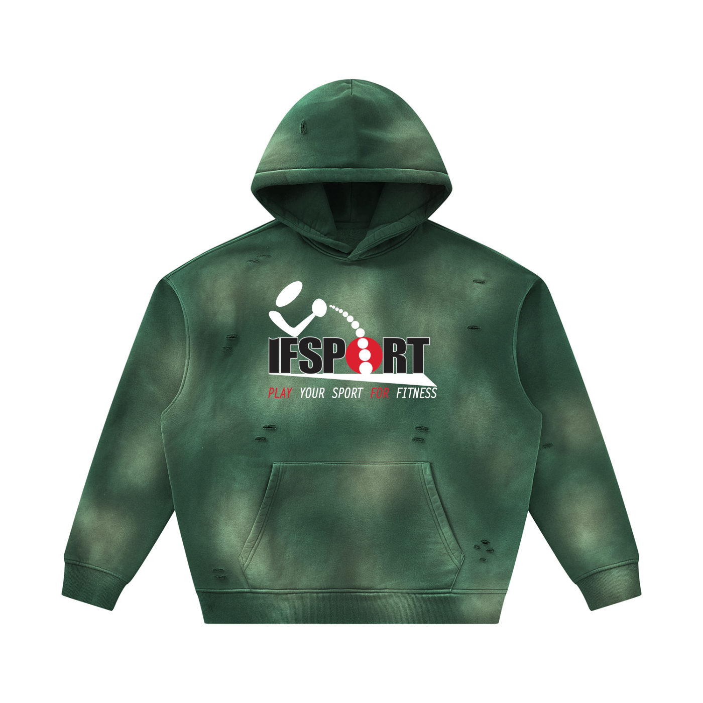 Unisex Sunfade Frayed Fleece Hoodie