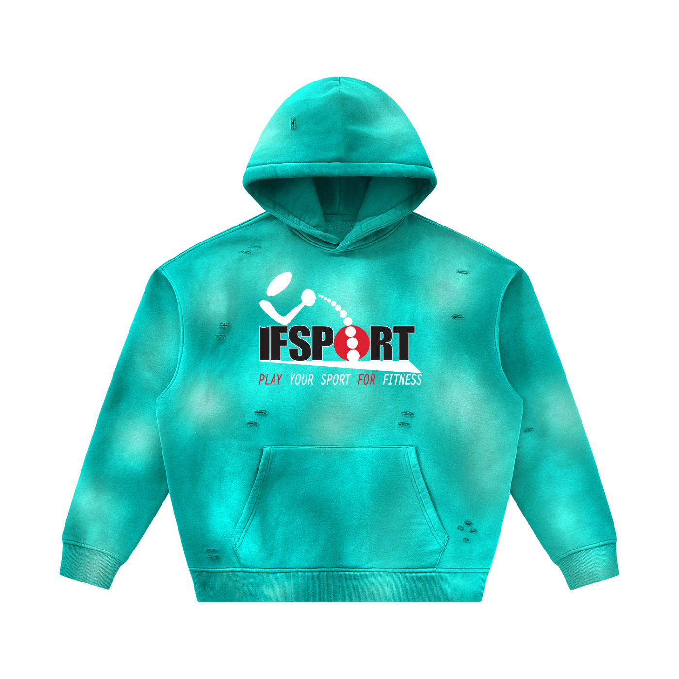 Unisex Sunfade Frayed Fleece Hoodie