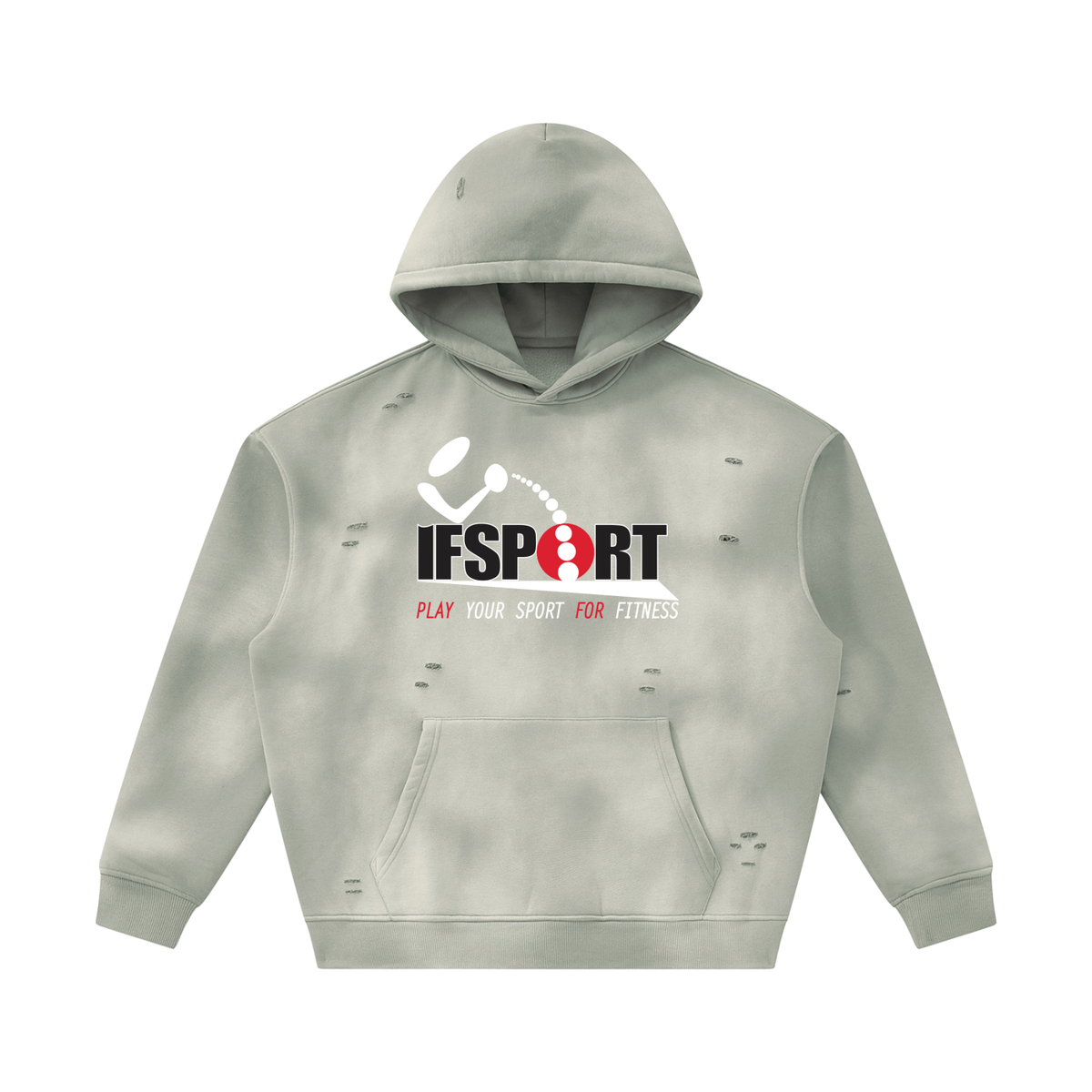 Unisex Sunfade Frayed Fleece Hoodie