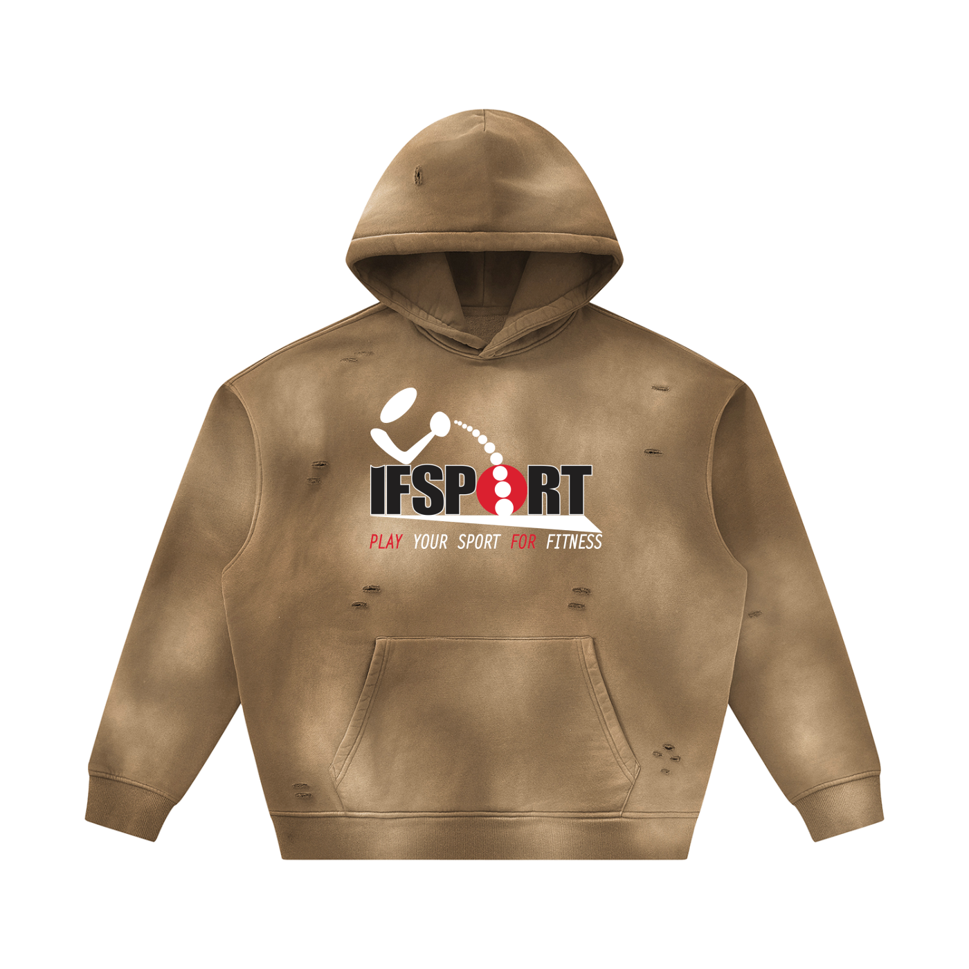 Unisex Sunfade Frayed Fleece Hoodie