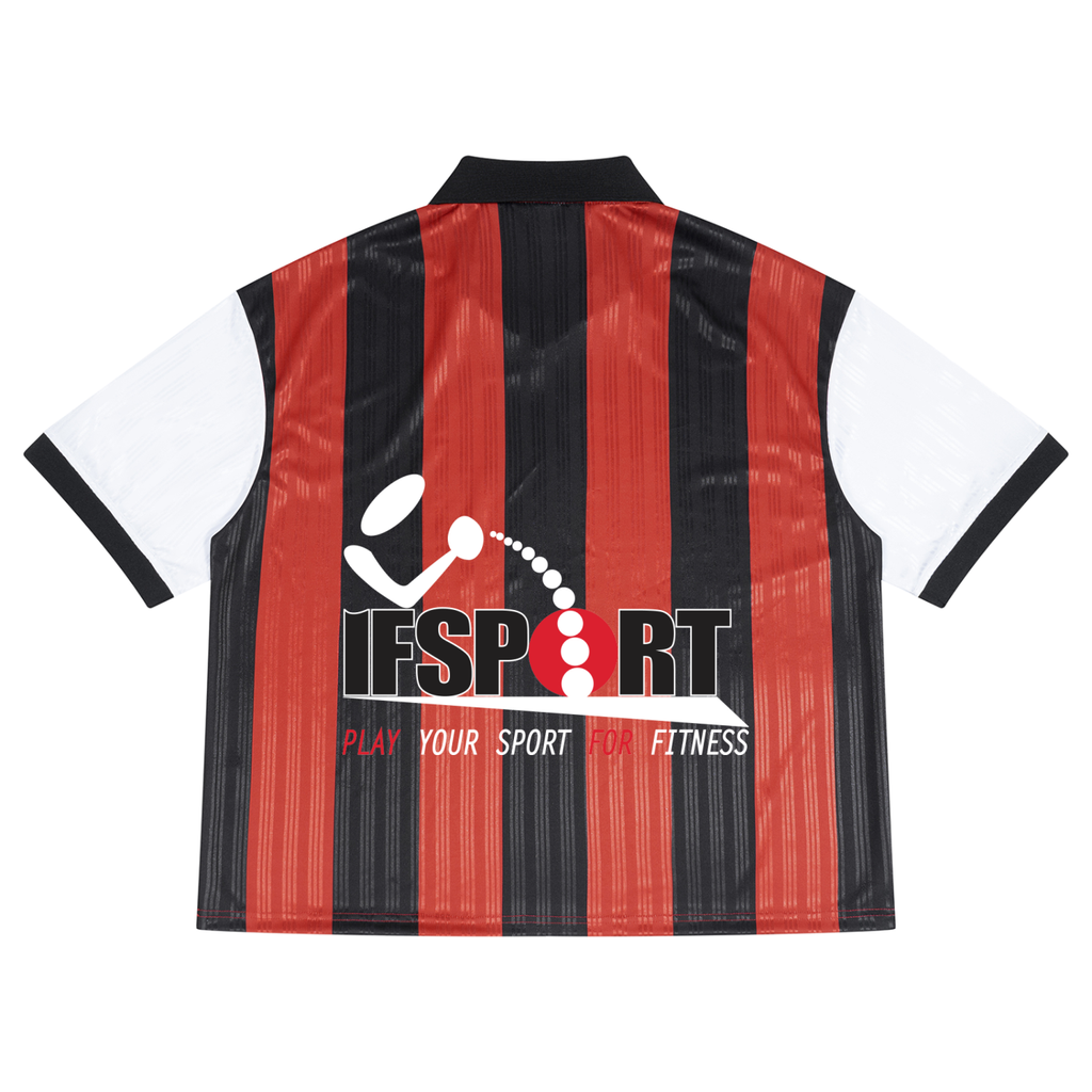 Unisex Boxy Striped Collared Soccer Jersey