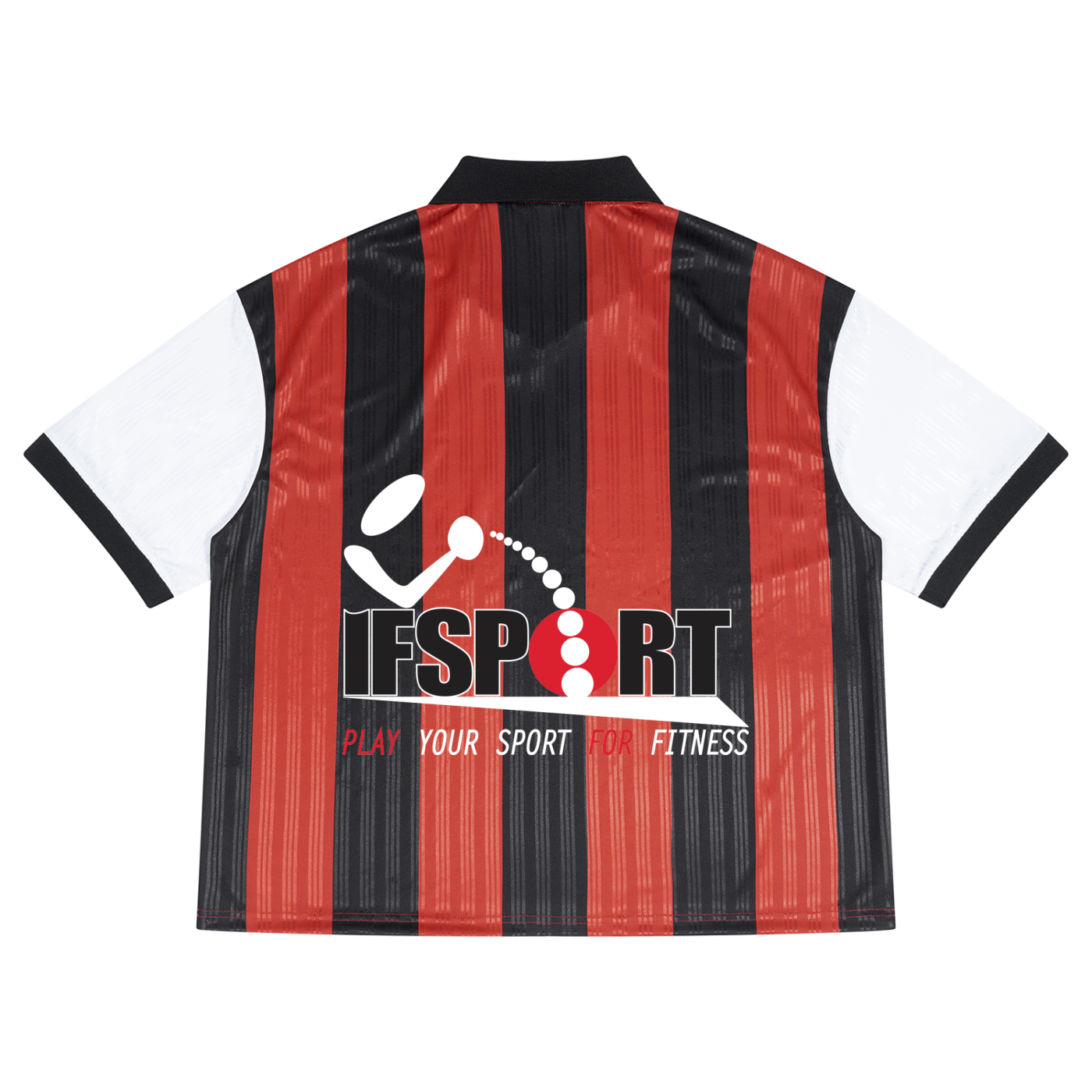 Unisex Boxy Striped Collared Soccer Jersey