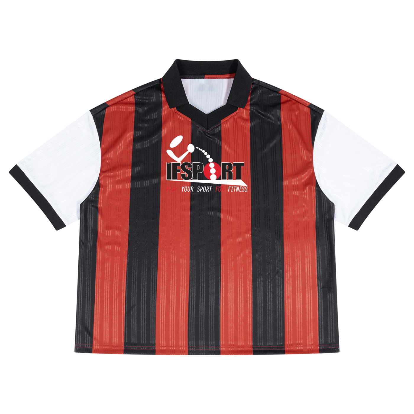 Unisex Boxy Striped Collared Soccer Jersey