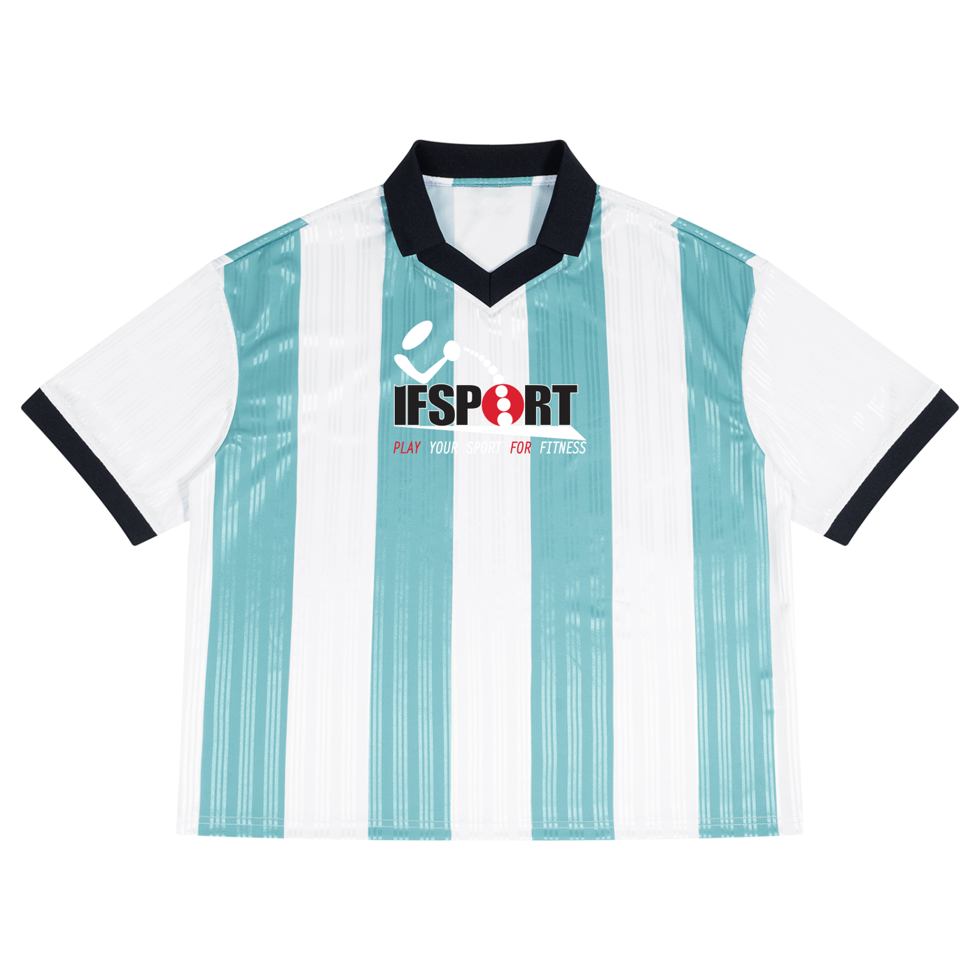 Unisex Boxy Striped Collared Soccer Jersey