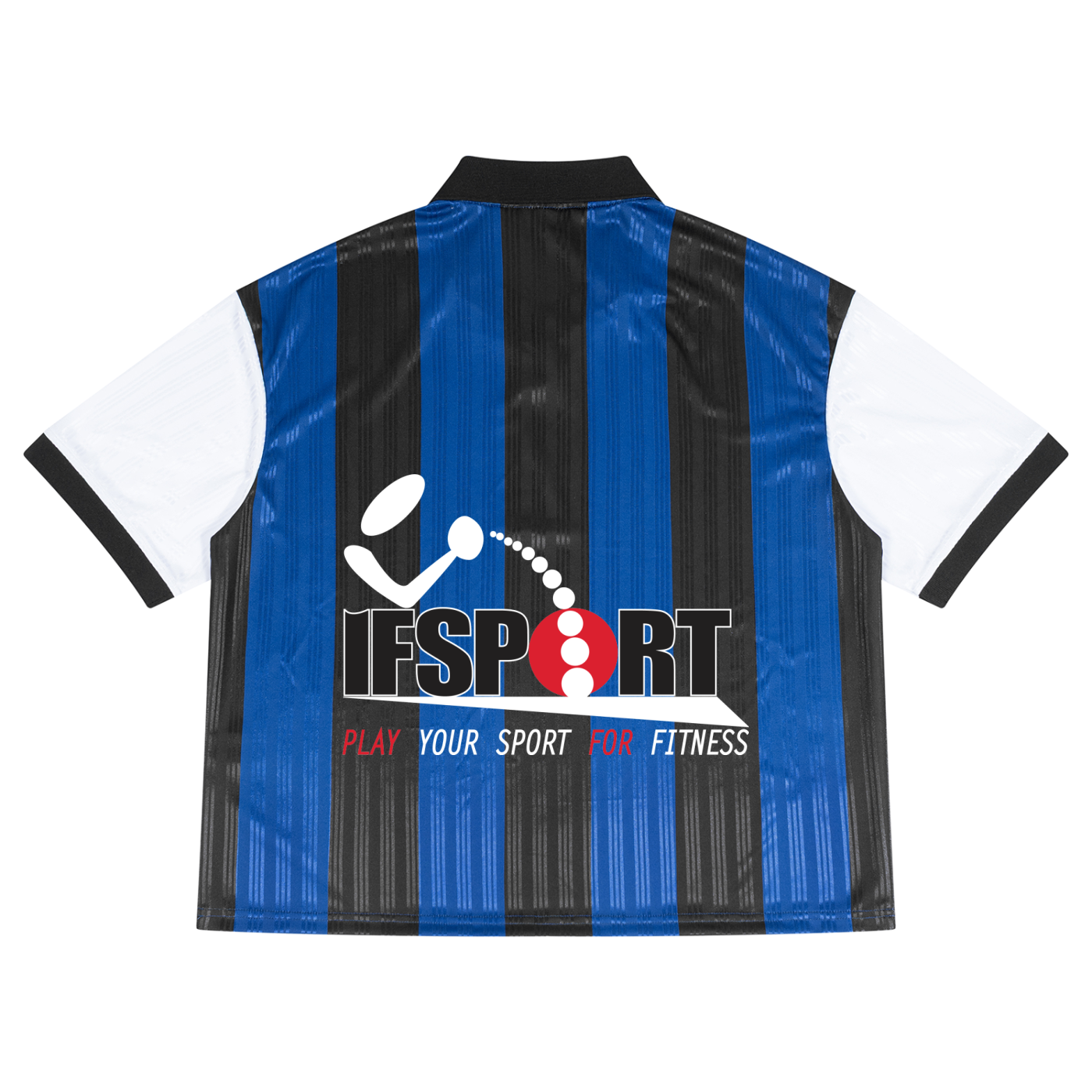 Unisex Boxy Striped Collared Soccer Jersey