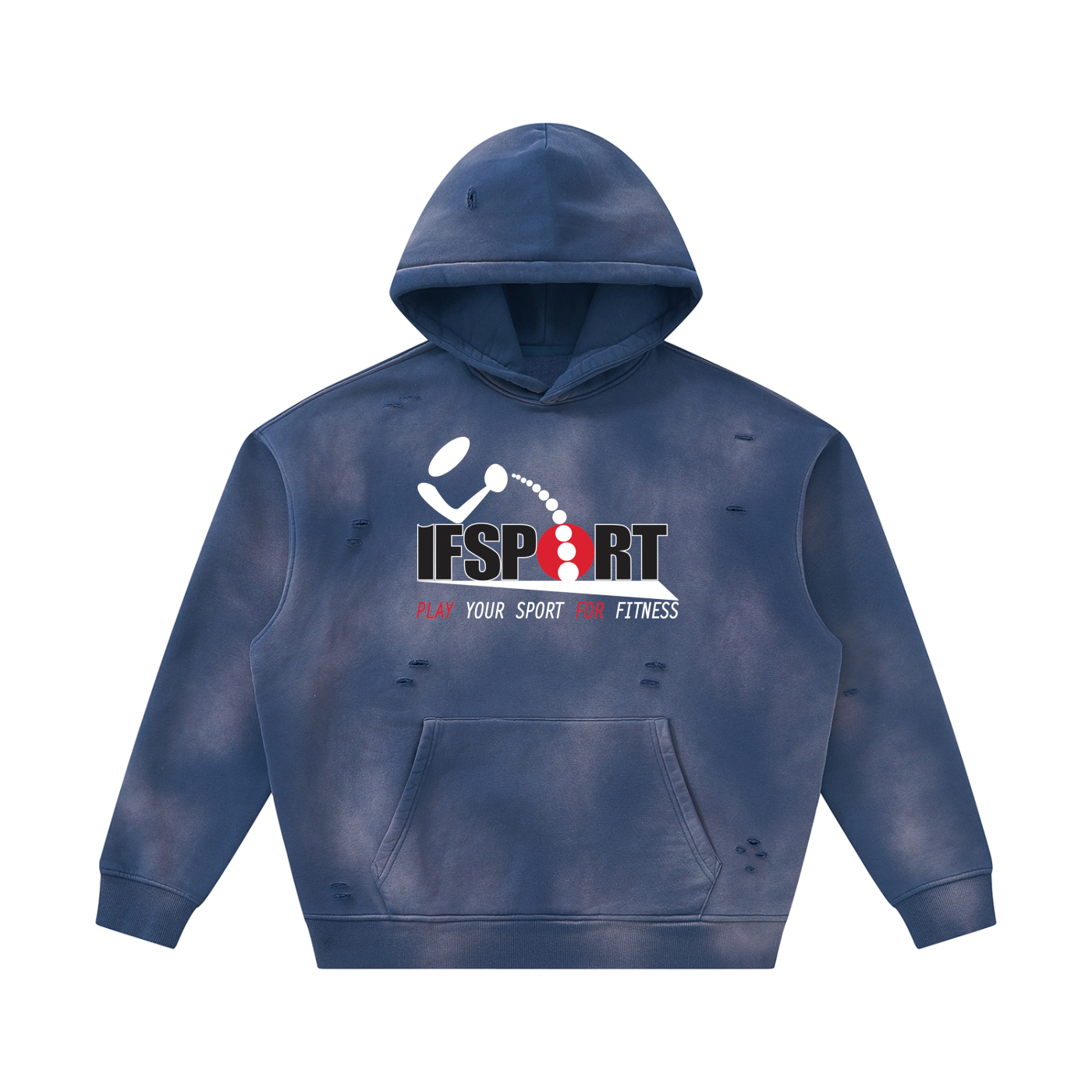 Unisex Sunfade Frayed Fleece Hoodie