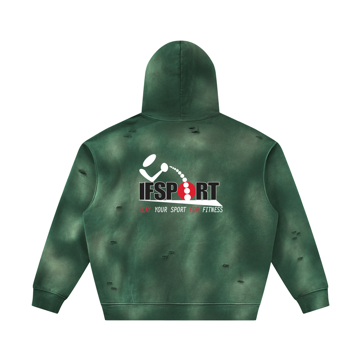 Unisex Sunfade Frayed Fleece Hoodie