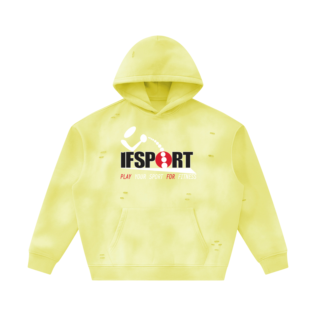 Unisex Sunfade Frayed Fleece Hoodie